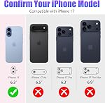 AGVEE 3+3 6 Pack for iPhone 17 6.3" Camera Lens Protector, Bling Diamond & Bling Glitter Metal Ring 9H Tempered HD Glass Camera Cover Film, Bling-Pink | Individual Bling Diamond & Bling Glitter Sparkle Cute Gem Metal Ring, 9H Tempered HD Glass