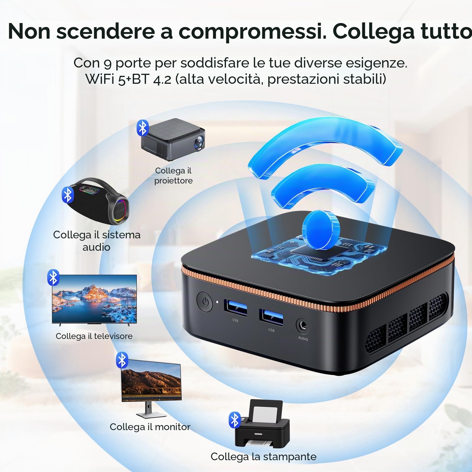 Blackview MP20 Mini PC Win 11 Pro AMD Ryzen 16GB DDR4 512GB SSD 4K Dual Display USB 3.2