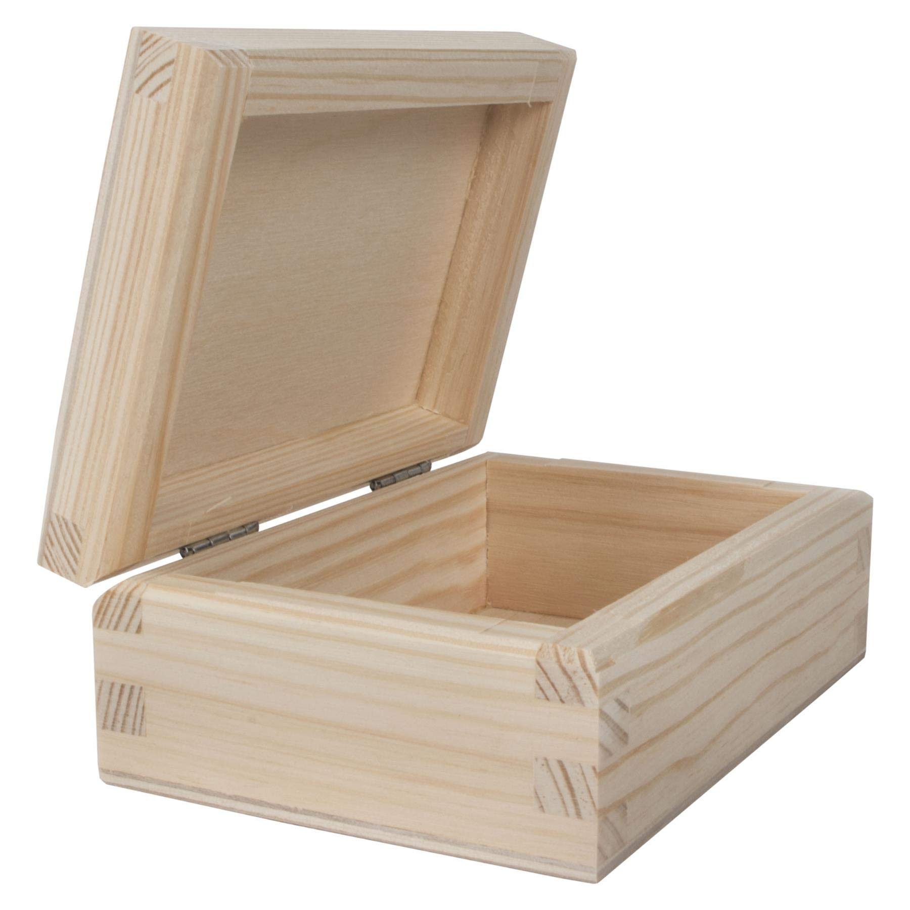 Amazon.co.jp: 蓋付き小さな長方形の木製ボックス | 12 x 8.5 x 4cm 