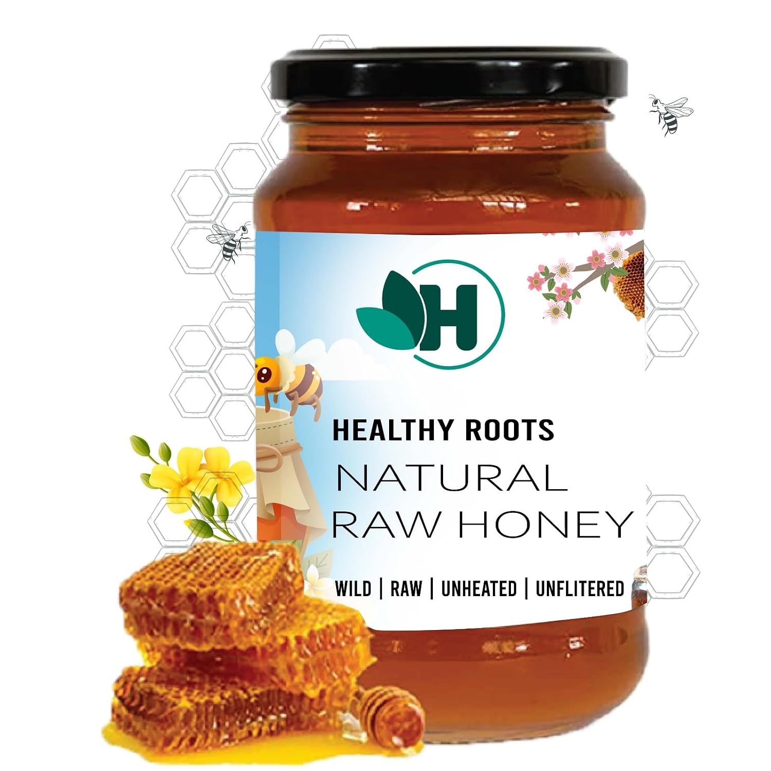 Healthy roots Natural Raw Honey 500gm - Organic Honey Raw Unprocessed (Pure Honey 100% Natural No Added Sugar) (500 gm) - Review, Price and Buying Guide