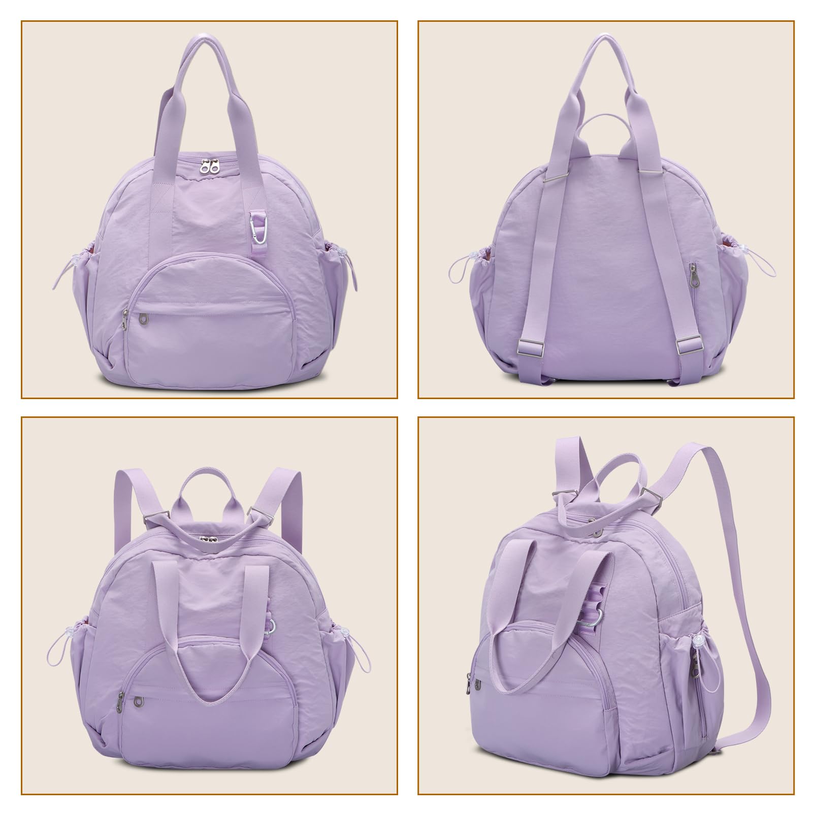 HUA ANGEL Sac Multifonctionnel Femme Nylon Recyclé Grande Capacité avec Compartiment Humide pur Voyage, Yoga, Gym et Week-end