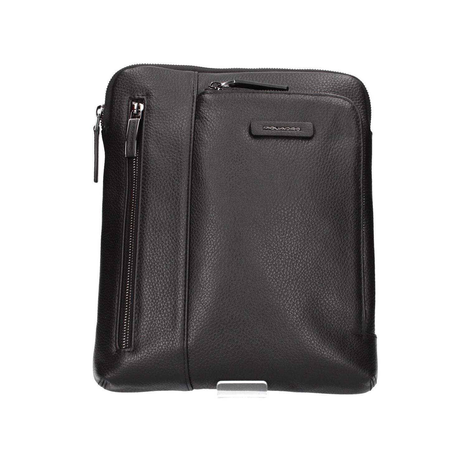 PIQUADRO Men Modus Large Leather iPad Pouch, Black, Taglia Unica