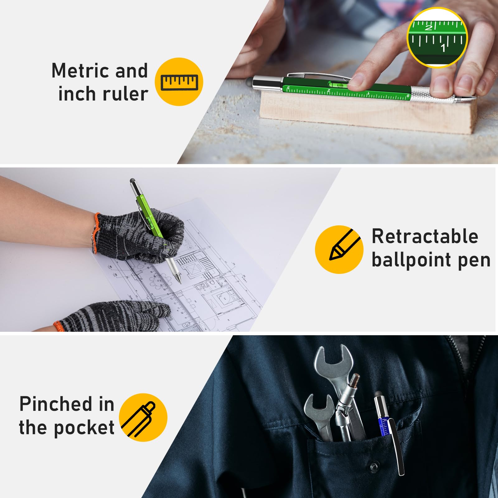 NICEMOVIC Stocking Stuffers Bulk Gifts for Men Multitool Tool Pen Gift 36 Pcs 6-in-1 Party Favor Fathers Christmas — view 5