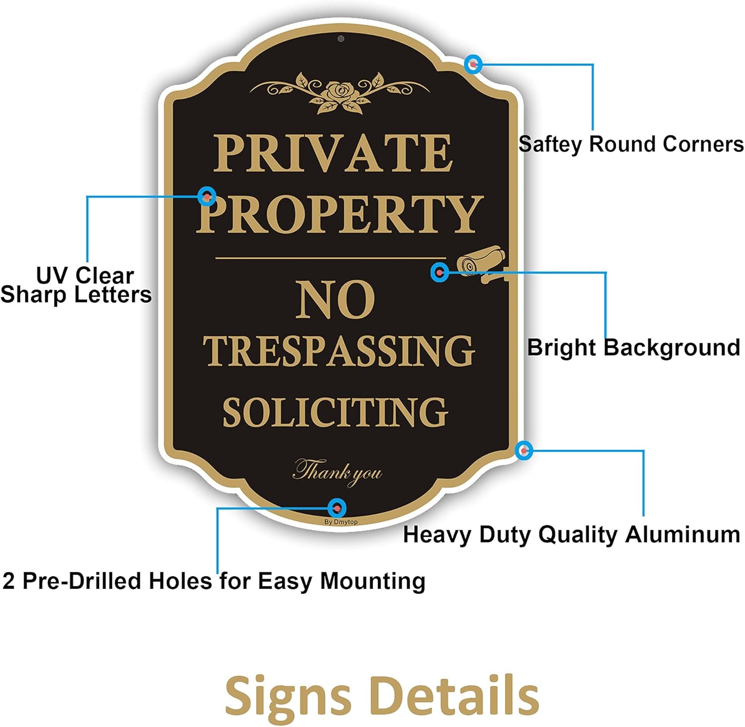 1 Pack 10""x14"" Private Property Sign No Trespassing Sign + 2 Pack No Pooping Dog Signs for Yard - Keep Off Grass Lawn Sign With 28"" Metal Stakes