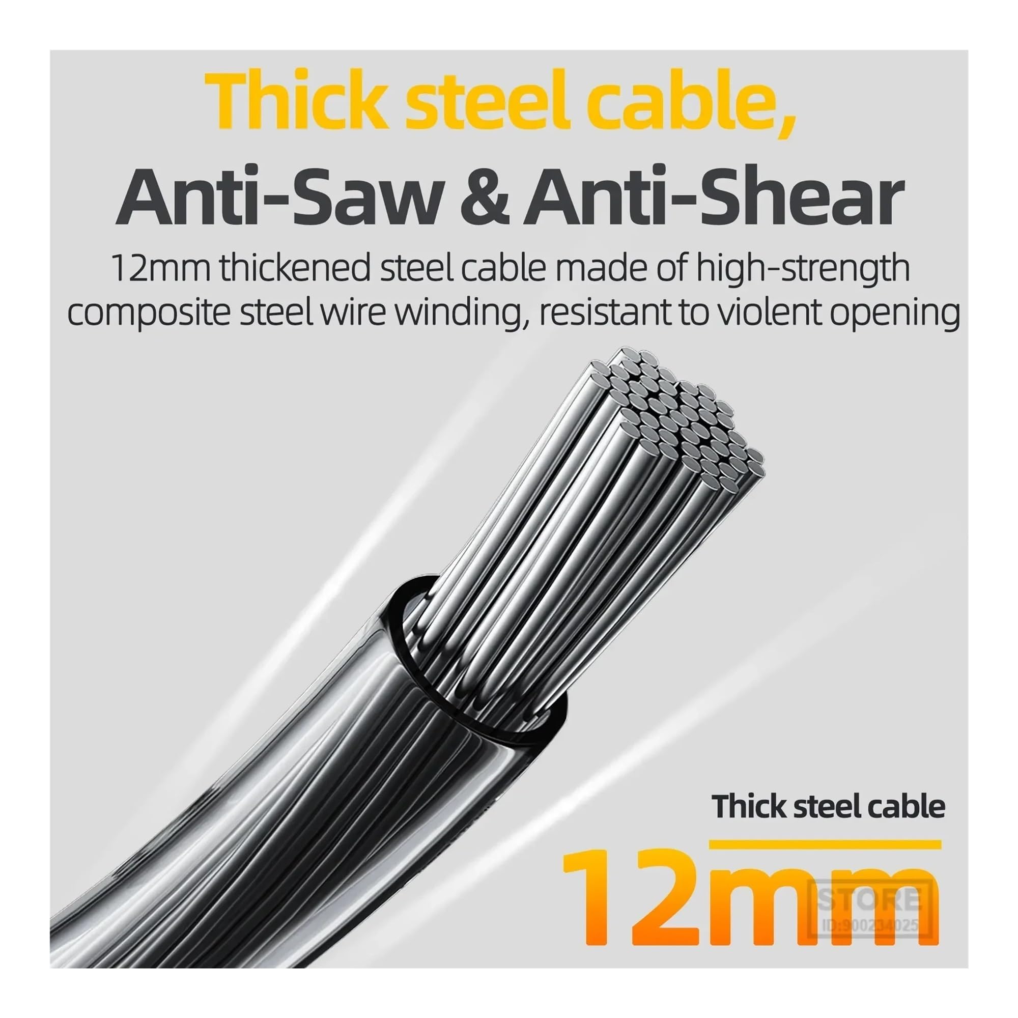 Candado antirrobo for bicicleta, combinación de 5 dígitos, resistente al agua, con cable, for motocicleta y eléctrica, 90 a 150 cm Candado para bicicleta(150cm)