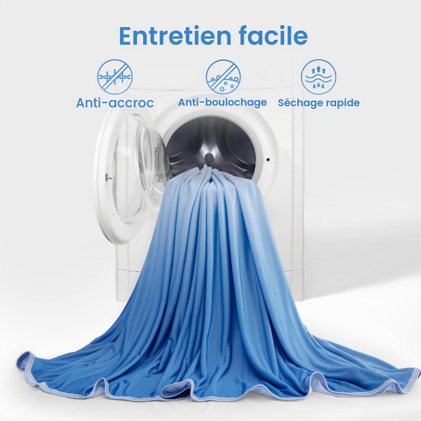 Elegear Couverture Rafraichissante, Couverture Refroidissante Arc-Chill 3.0 Japonaise Q-Max 0.5 Absorbant Chaleur Corporelle Plaid Ete Légère pour Lit, Canapé, Bleu Dégradé 130x170cm