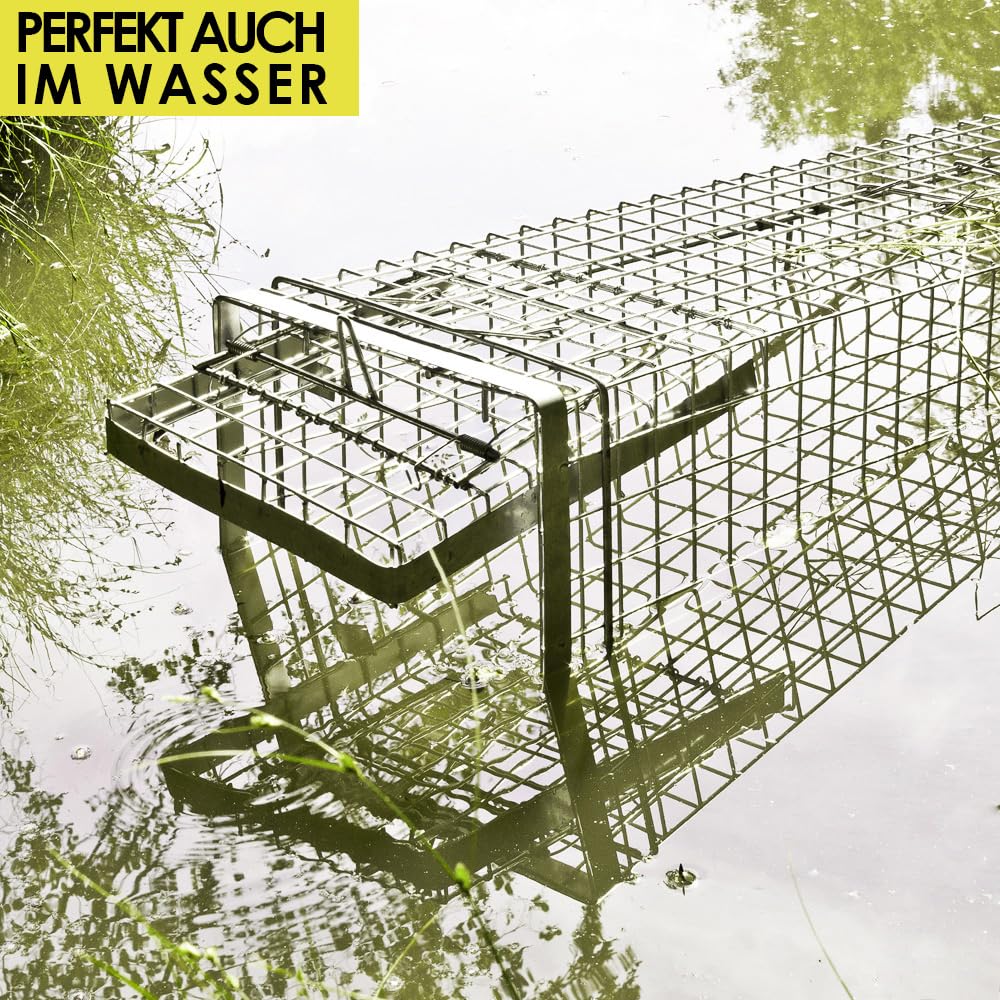 Lebendfalle 180 x 34 x 34 Heavy Drahtfalle Marder Lebend Garten Kaninchen Abwehr Umsiedeln Falle Haus Waschbär Fuchs größere Tiere Zubehör Vertreiben Dachboden Petigi