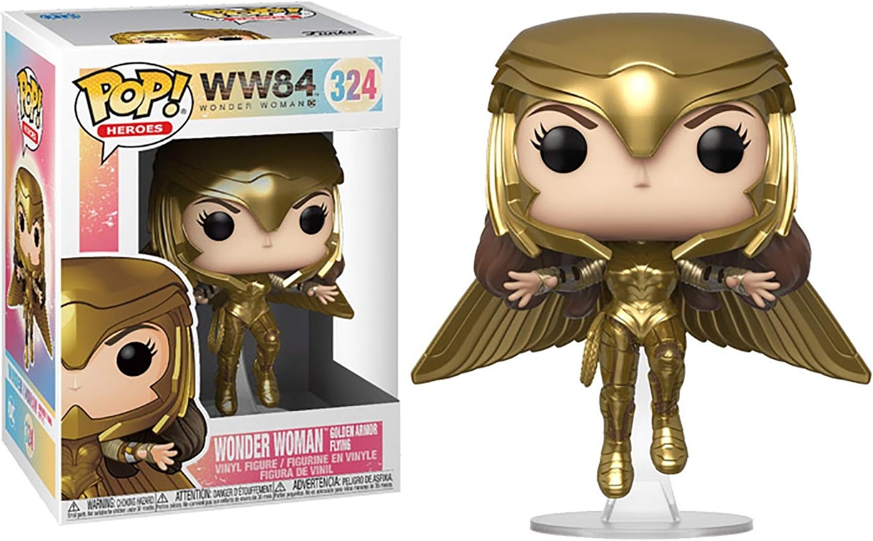Funko Pop! Heroes: WW 1984- Wonder Woman Gold Flying - Metallic - Wonder Woman 1984 - Collectable Vinyl Figure - Gift Idea - Official Merchandise - Toys for Kids & Adults - Movies Fans