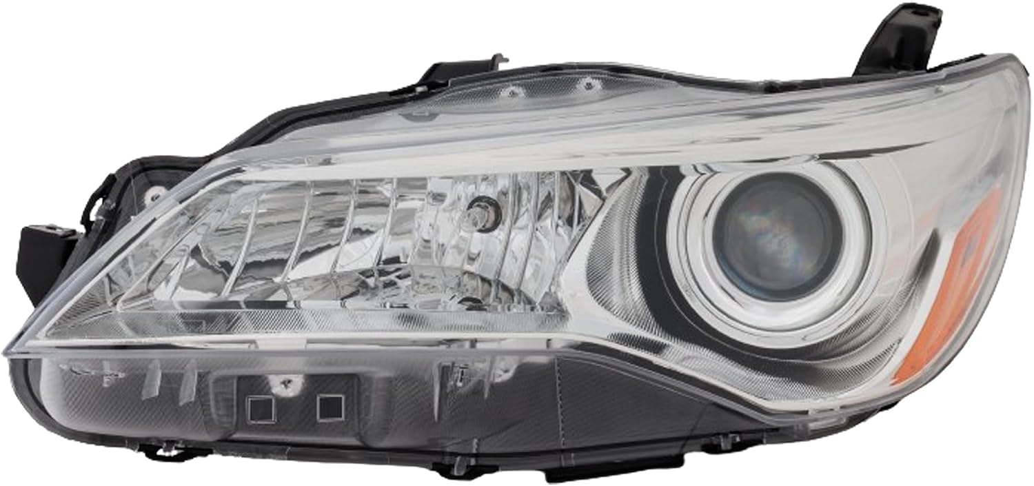 Compatible with 15-17 Camry Front Halogen Headlight Headlamp Chrome Interior Bezel with Bulb Left Driver Side