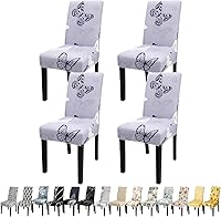 Vista 102 de JQinHome 6 fundas protectoras para sillas de comedor, de alta elasticidad, extraíbles y lavables, para el hogar, fiesta, hotel, ceremonia de boda
