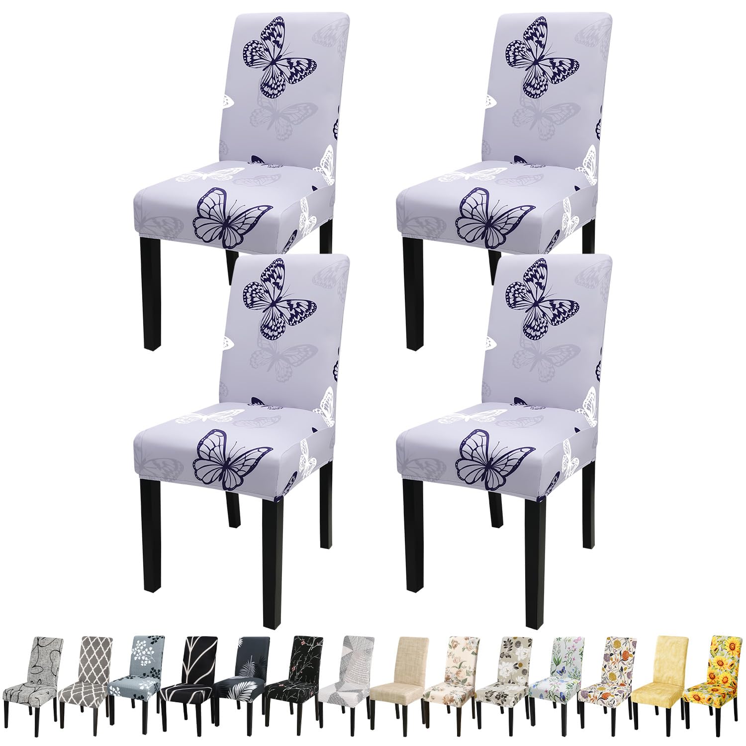Pattern Chair Covers Amazon.com: JQinHome Pattern Chair Covers for Dining Room Set of 4 ...