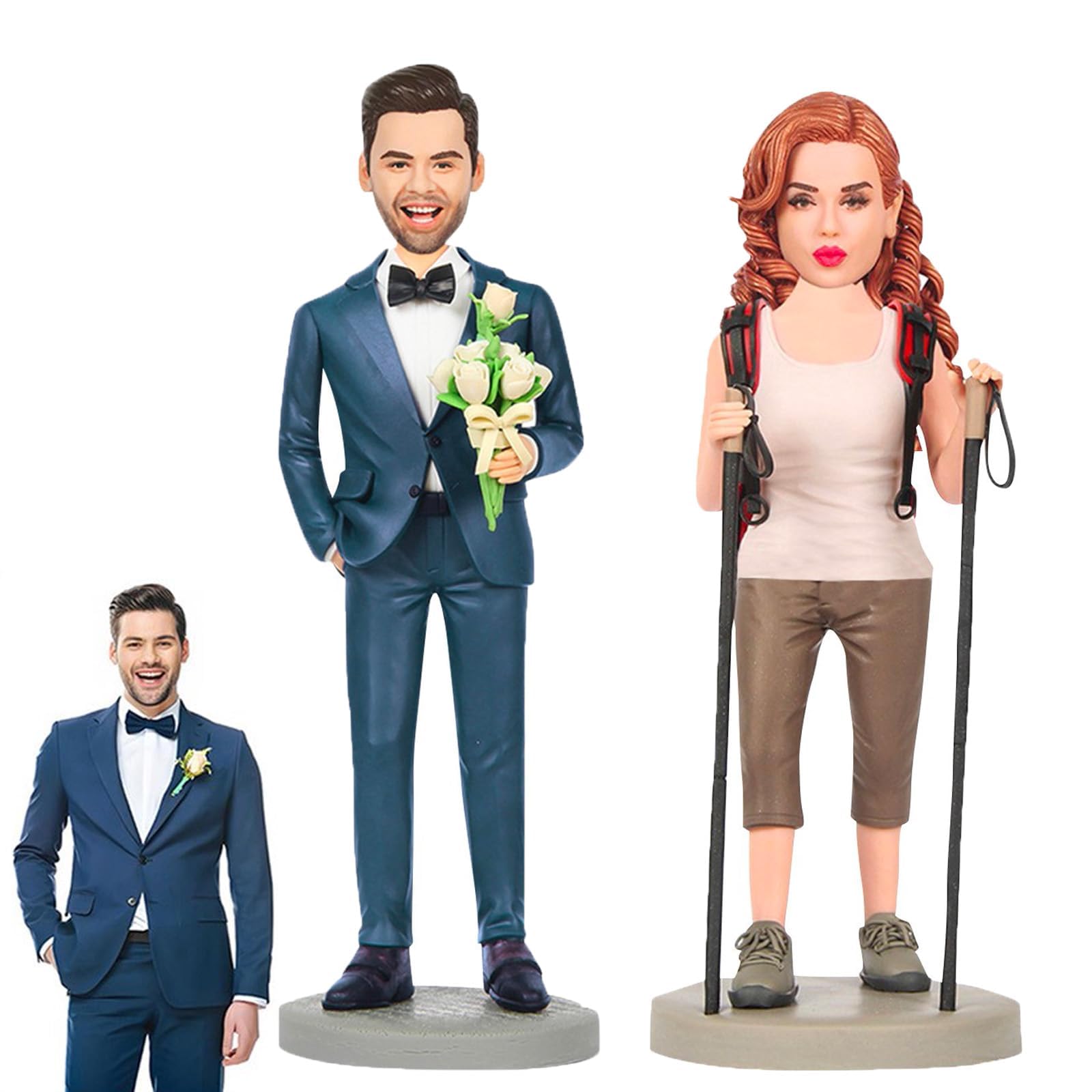 Personalized Custom Bobbleheads | Fully Customized Figures | One Person Sculpture Based on Your Photos | Gifts for Boyfriend Husband Friends (7.1in/18cm)