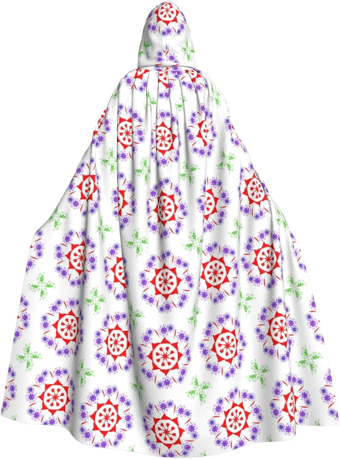 Rotating Purple Flowers Men Women Halloween Role Play Party Decoration Hooded Poncho