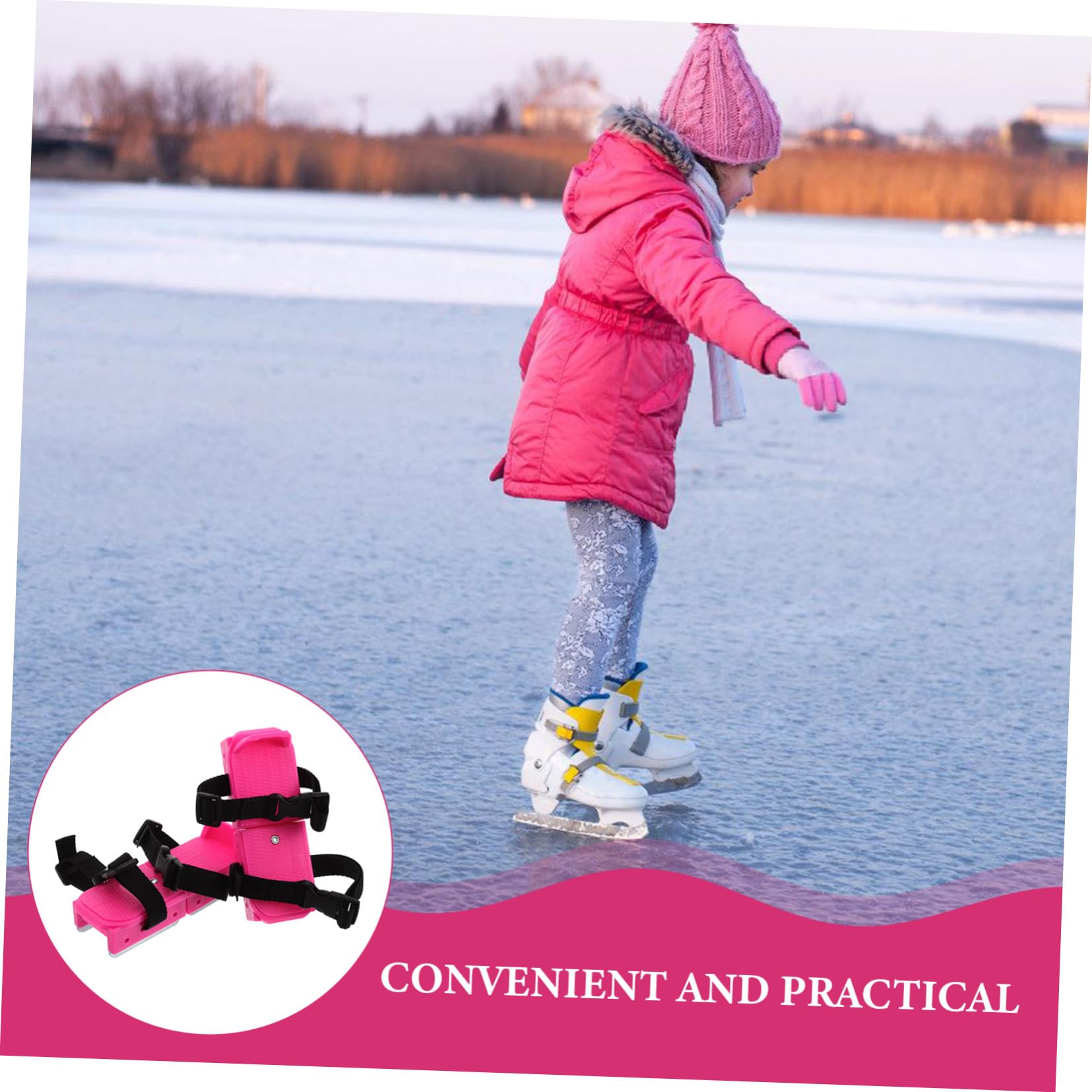 TOYANDONA Mini Scarpe da Skate Regolabili per Bambini, Pattini da Ghiaccio Protezione, Set per attività Invernali all’Aperto, Comfort Ottimizzato per Ragazze e Ragazzi