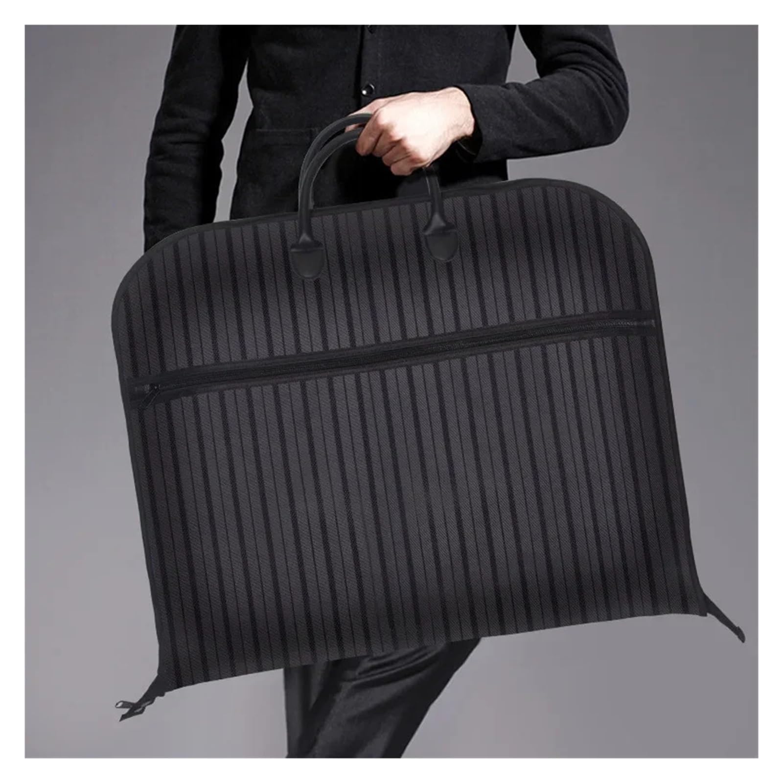Funda Universal for ropa a rayas de tela Oxford for todas las estaciones, funda protectora for, bolsa for traje(Black stripe)