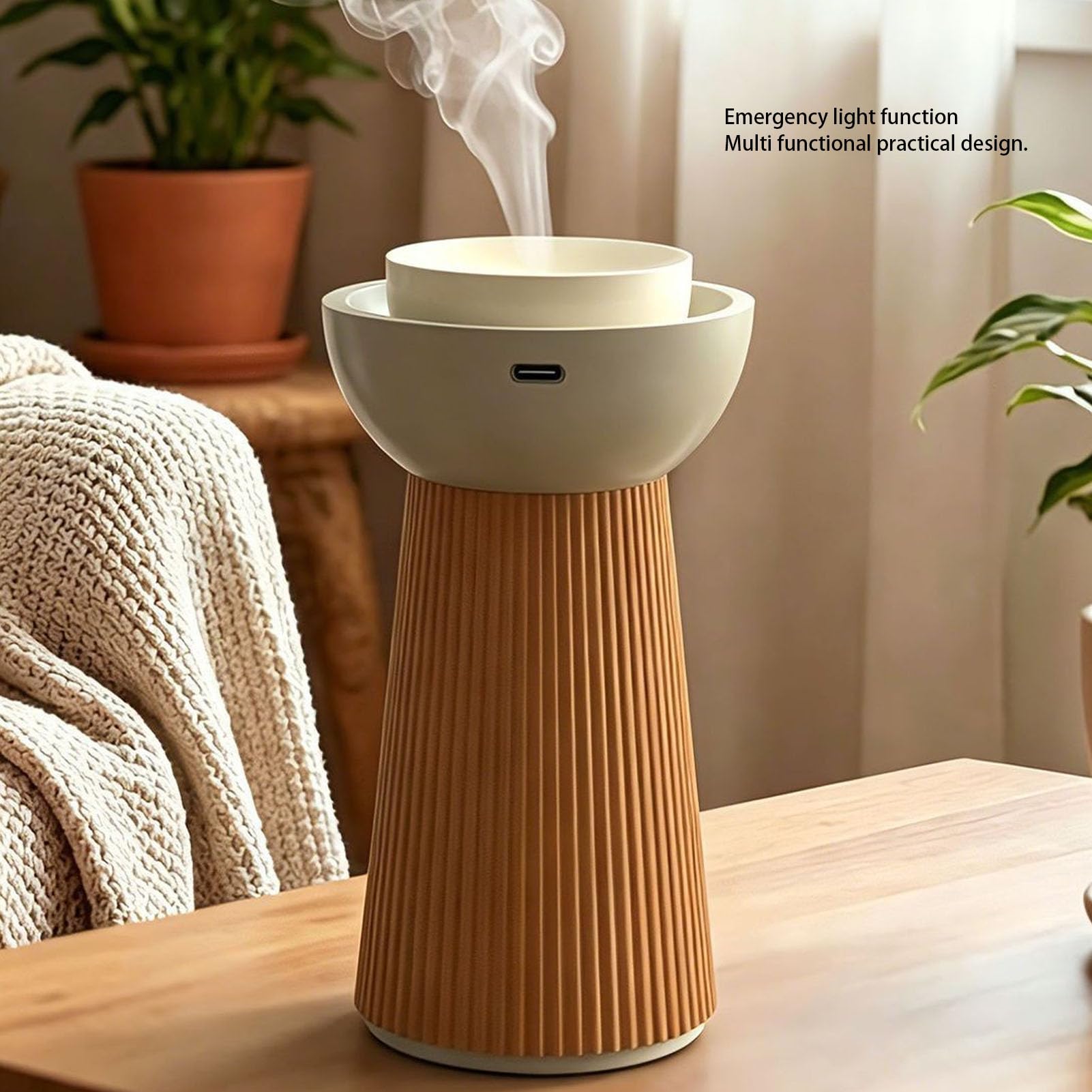 Brrnoo Diffusore Aromaterapico Intelligente con Sensore di Vibrazione per | Batteria Ricaricabile, 1200mAh, Ricarica USB Type-C, 3 modalità di Nebulizzazione, Antigoccia e Spegnimento Automatico in
