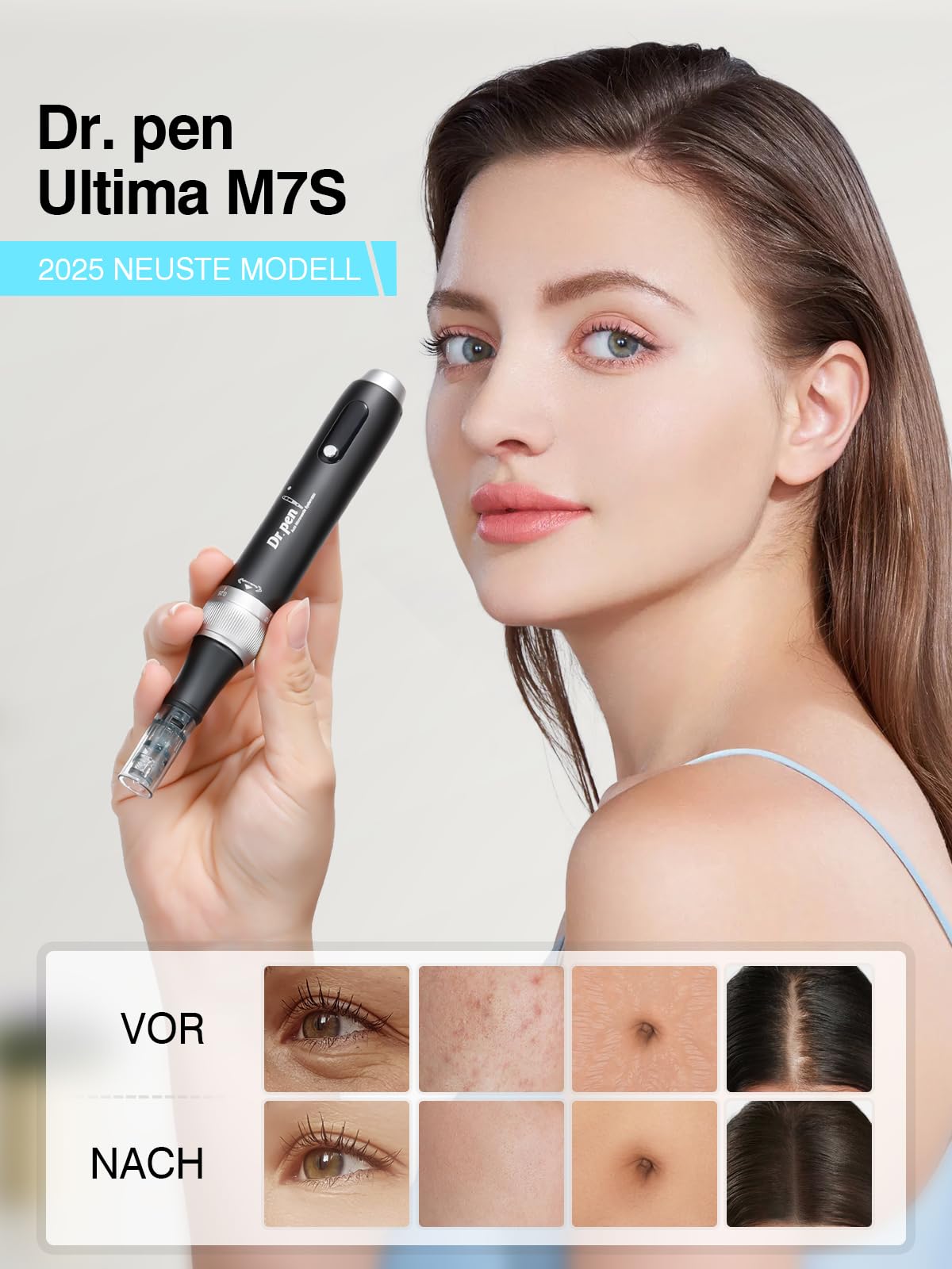 Dr. pen Ultima M7S Microneedling Pen Drahtlose Anti-Falten mit 27 Ersatzkartuschen 9 Typen Cartridges