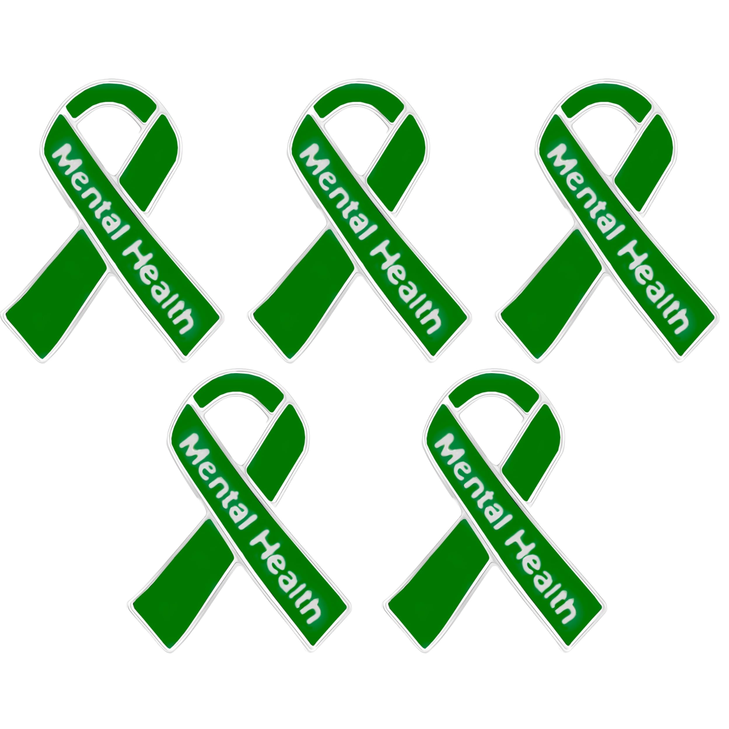 Green Ribbon Awareness Pins - Wholesale Pack Pins for Cerebral Palsy, Glaucoma, Mental Health, Bipolar Disorder, Organ Donation, Liver Cancer- Perfect for Gift-Giving and Fundraising