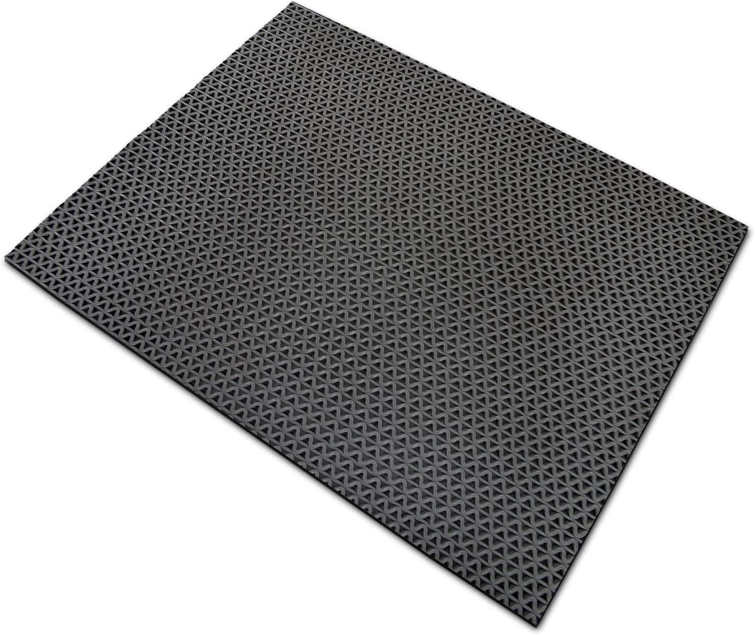 Floordirekt Hygienematten Anti-Slip für Barfußzonen | Gummimatte auf Maß für Nasszonen: Saunen, Schwimmbäder, Umkleidekabinen | Viele Größen, viele Farben, Zuschnitt (Grau, 90 x 100 cm)