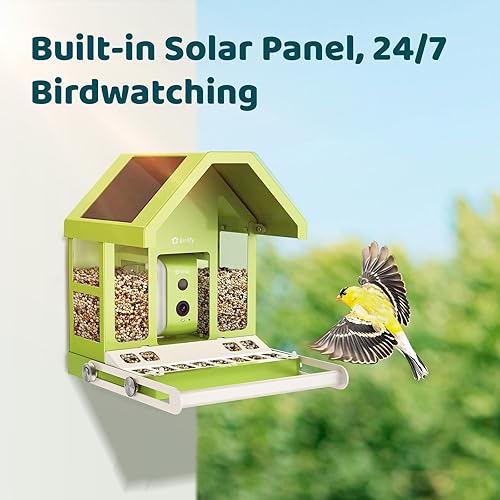 Miniatura 7 de Birdfy Comedero inteligente para pájaros con cámara, alimentador de pájaros de metal duradero para exteriores, detección automática y grabación de