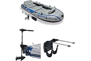 Intex Excursion 5 Person Inflatable Boat Set with Motor and Accessories