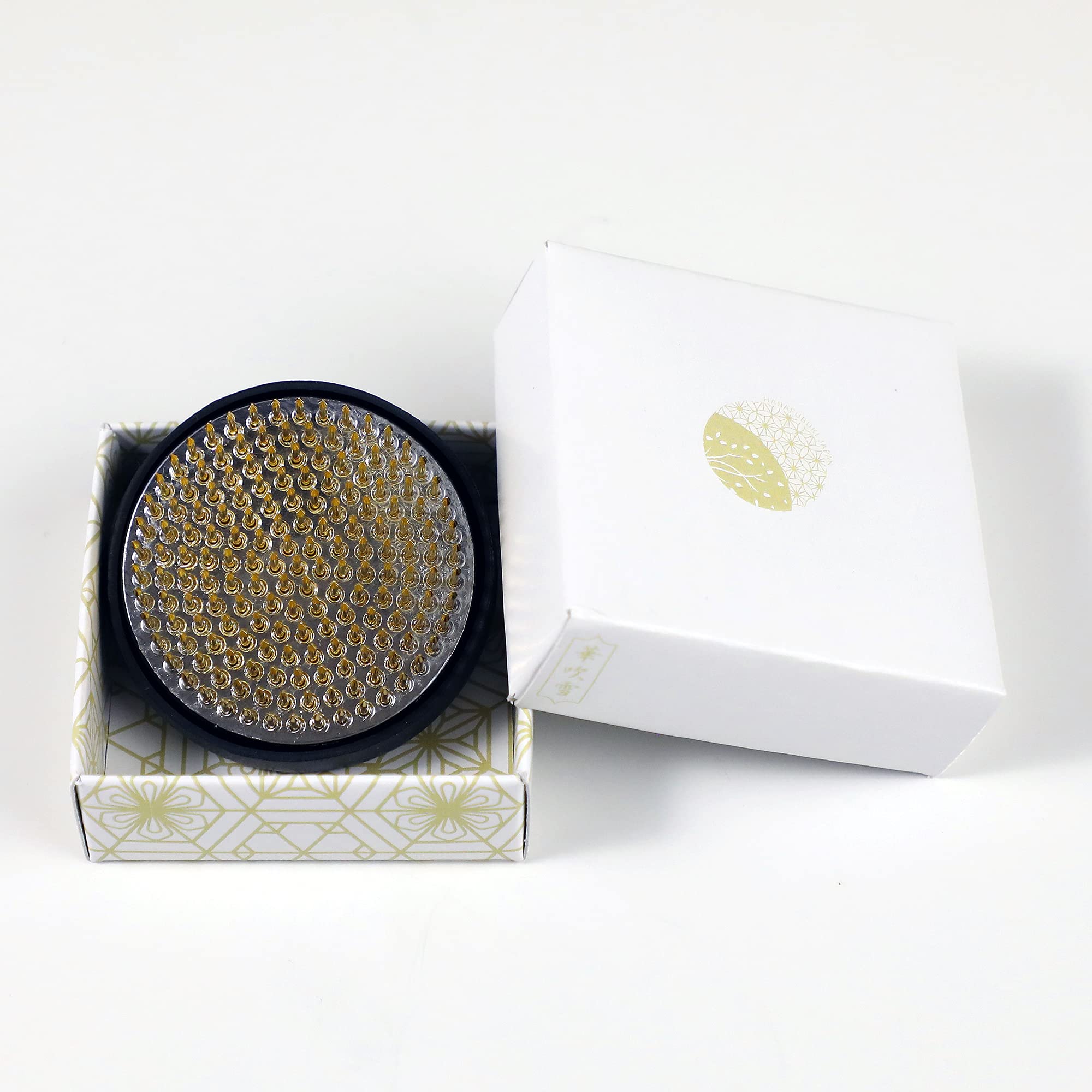 Wazakura φ61mm Round Brass Ikebana Kenzan Flower Pin Frog Made in Japan