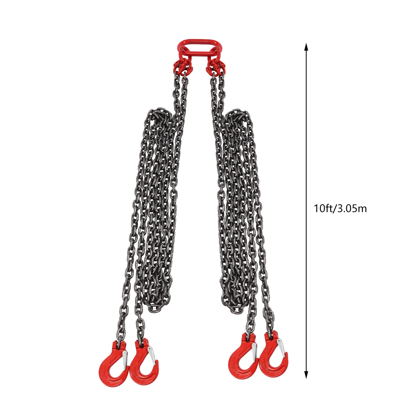 fvscgjmwp 10FT Chain Sling 5/16 Inch *10FT Lift Chain Chain Hoist Lifts with 4 Leg Grab Hooks Used in Mining, Machinery, Ports, Building