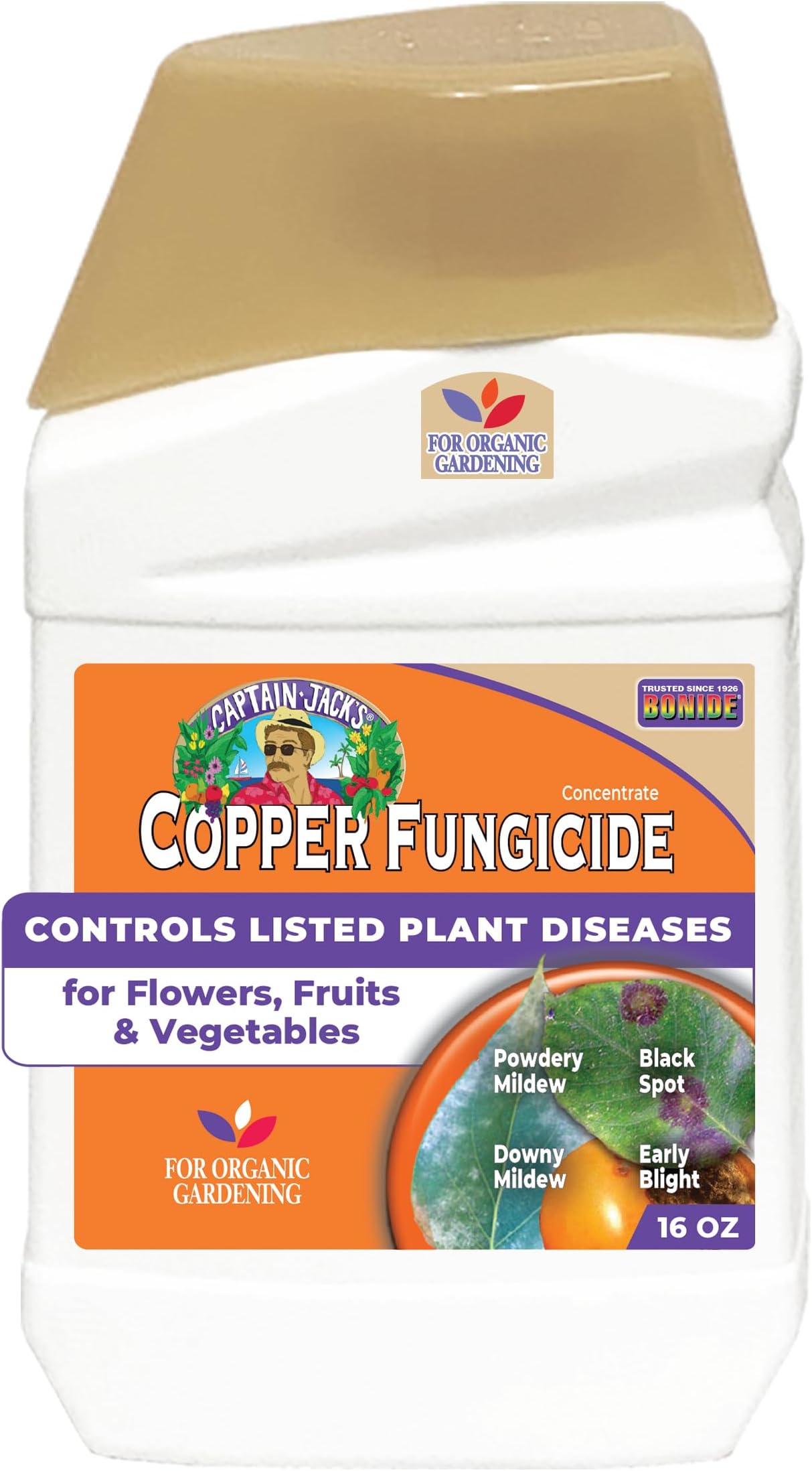 Bonide Captain Jack Copper Fungicide 16 oz Concentrated Plant Disease Control Solution for Organic Gardening