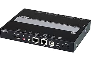 1-Local/Remote Share Access Single Port 4K DisplayPort KVM Over IP Switch -...