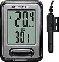 Cateye Velo 7 Wired Bike Computer: Entry-Level Speedometer Odometer, Auto Start/Stop, 3-Year Battery for Beginner Road MTB Gravel Cyclists