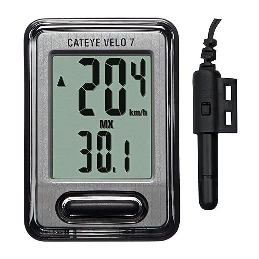 CAT EYE, Velo 7 Wired Bike Computer with Odometer and Speedometer