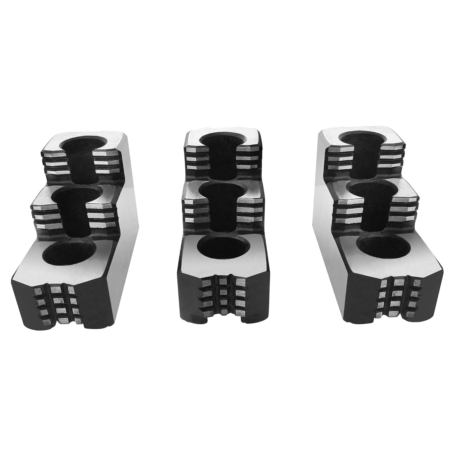 50% Off Discount Lathe Chuck Serrated (1.5 mm x 60) Steel Hard Jaws Set (3 Pcs) for 8 Kitagawa (B-208), Samchully Chucks - By Turner Workholding