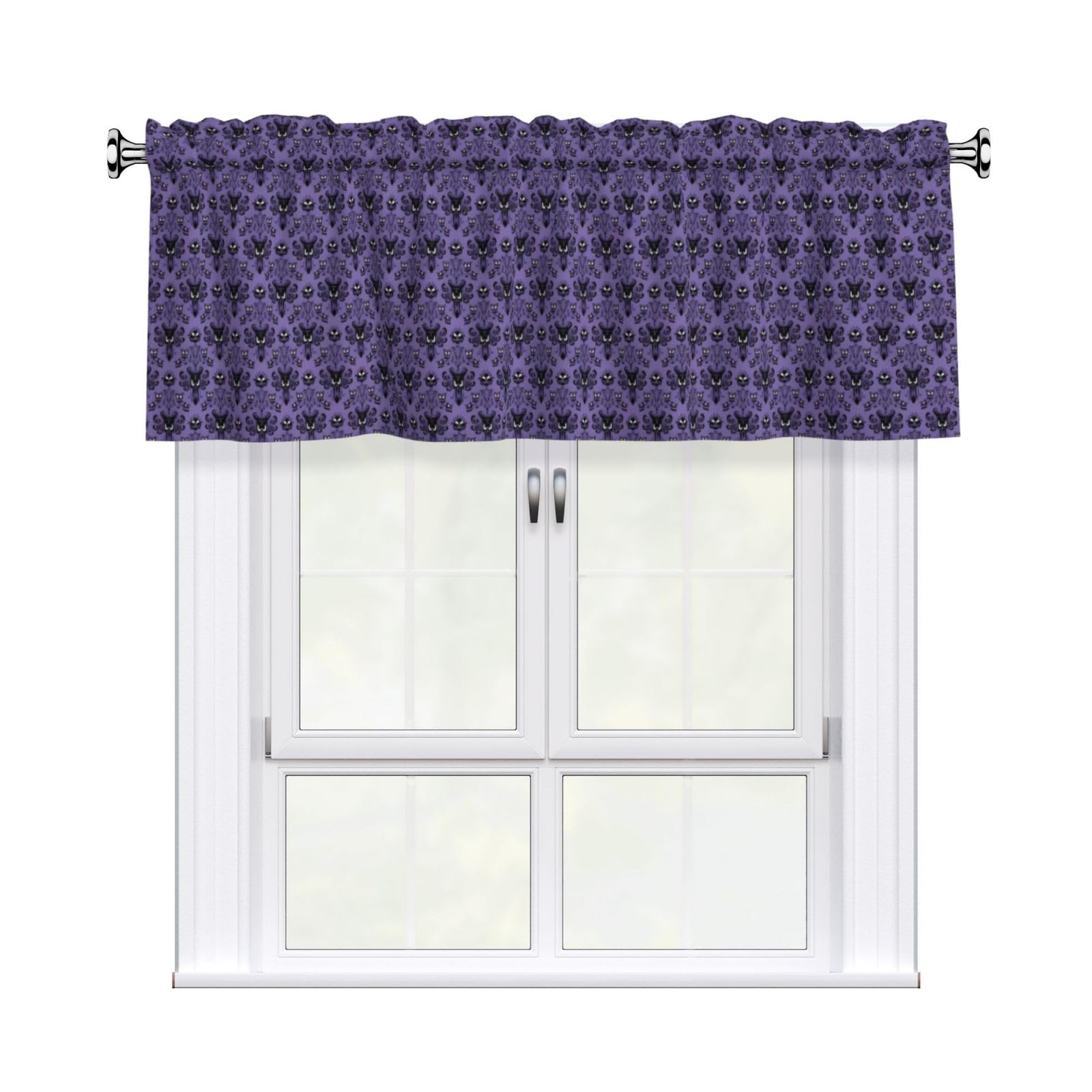 WHJSSF Haunted Mansion Prints Housewarming Gift – Peach Skin Window Valance 54x18 for a Cozy Kitchen Refresh