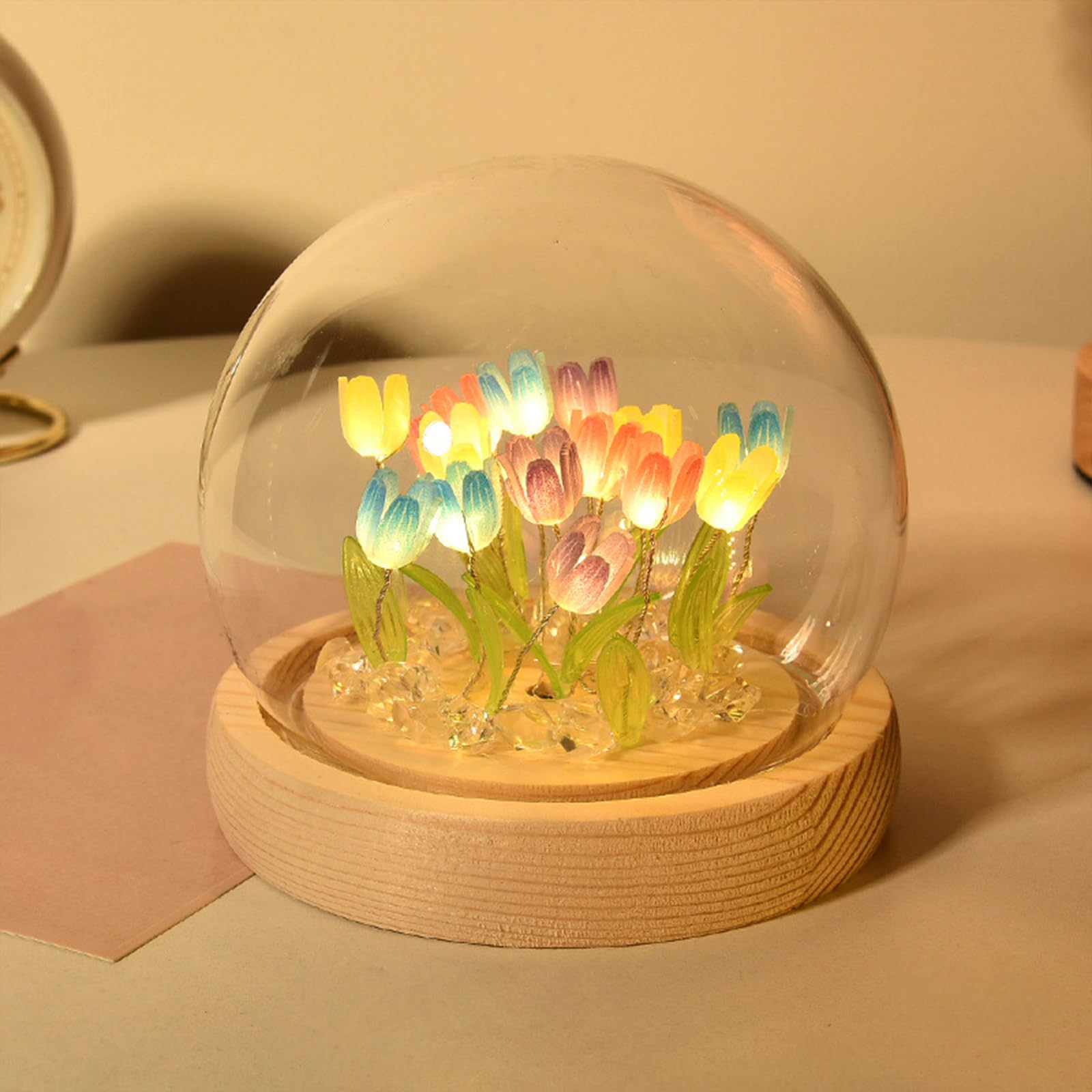 Richaa Pretty Colorful 20 Tulips Lamps Flower Night Light Cute Fairy Lights Bedroom Decor Gifts for Women - Battery Powered (not Included) — image 1