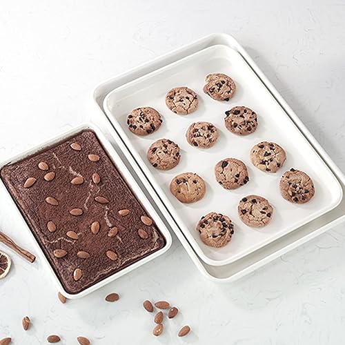 Miniatura 4 de Juego de 3 bandejas para hornear antiadherentes, de acero al carbono, de 15/13/9.5 pulgadas, para horno, tostadora, bandejas para hornear, bandeja