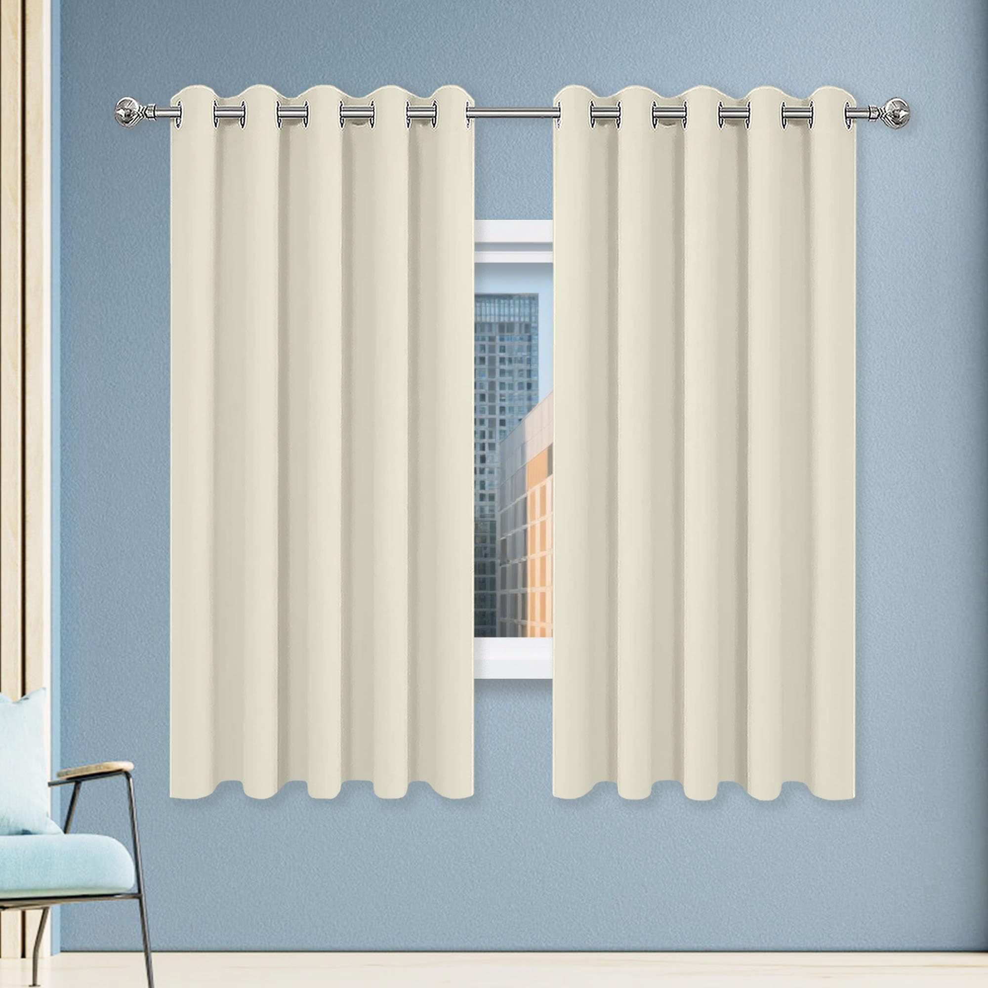 Rideau occultant anti-lumière beige 216 x 155 cm pour bloquer le soleil de l'aube