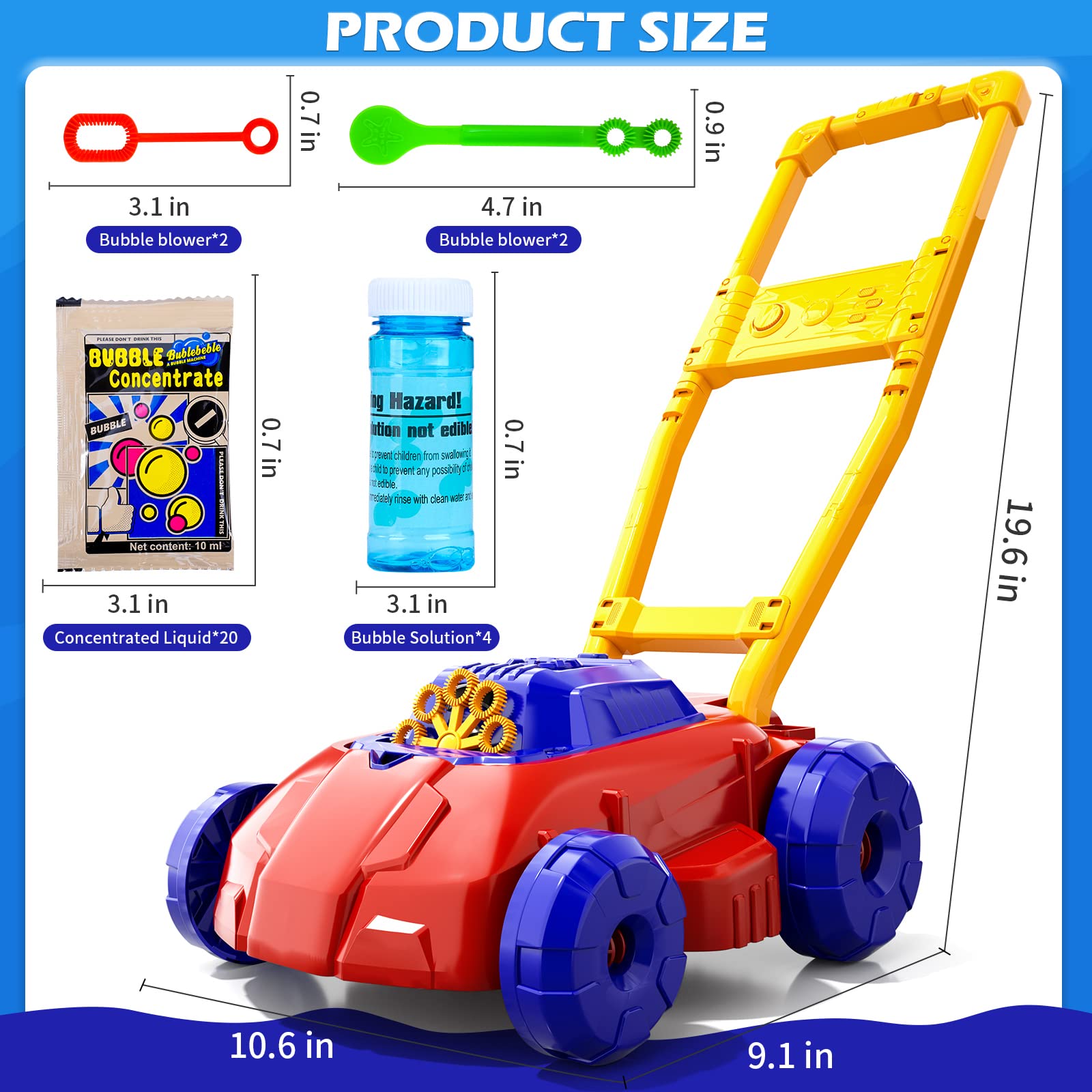 Doloowee Tosaerba a Bolla Rossa e Blu per Bambini e Ragazzi, Bolla Makers per Estate all'Aperto, Giocattolo da Giardino, Regali di Compleanno per Bambini in Età Prescolare