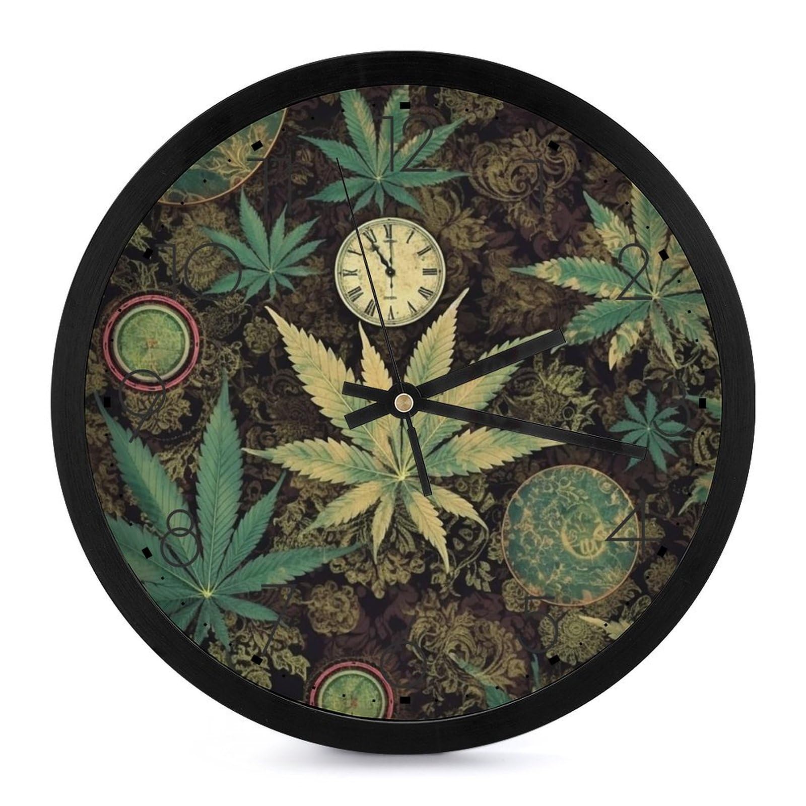 Horloge murale ronde silencieuse 25 cm design train vintage