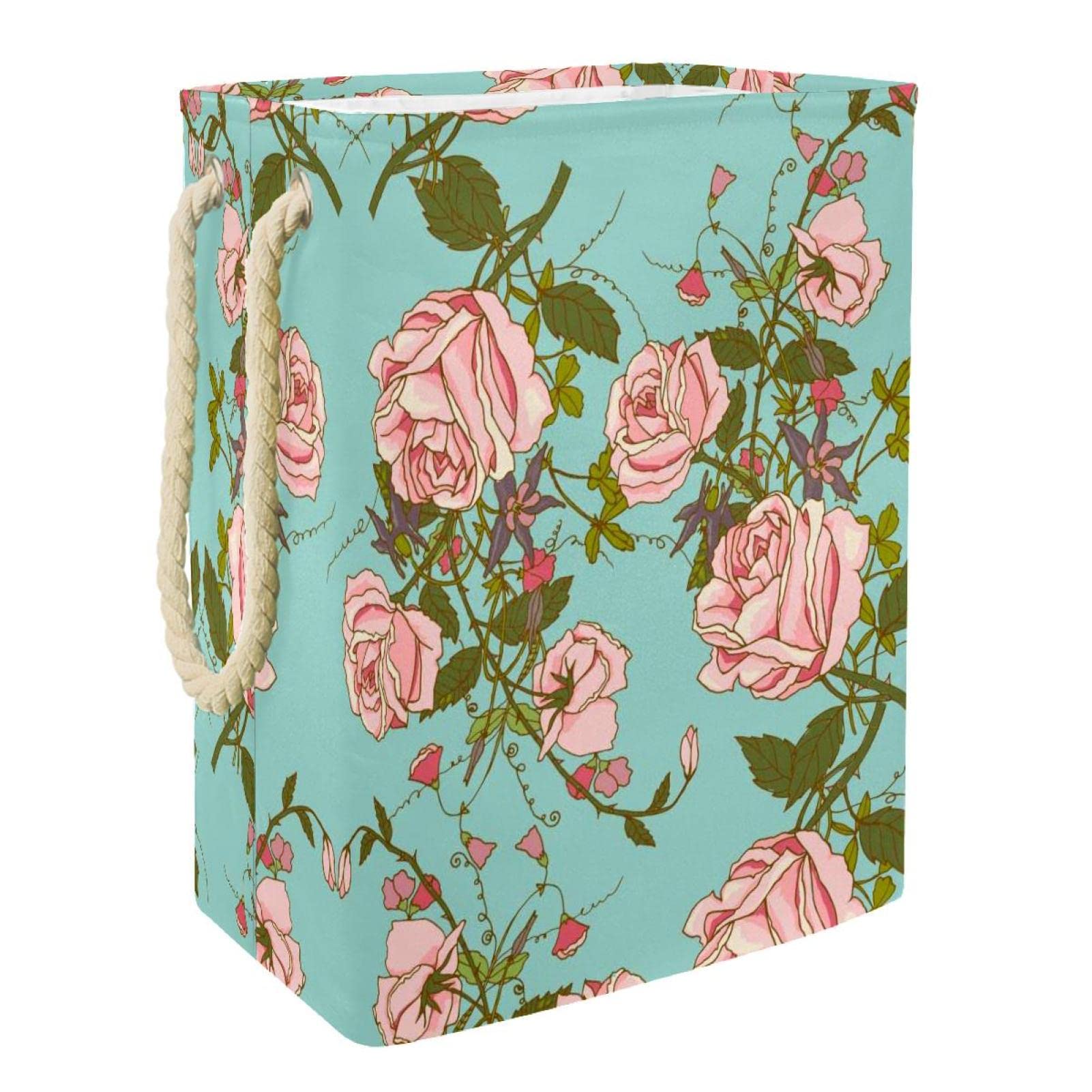 Grand panier à linge personnalisé avec poignées de rangement vêtements