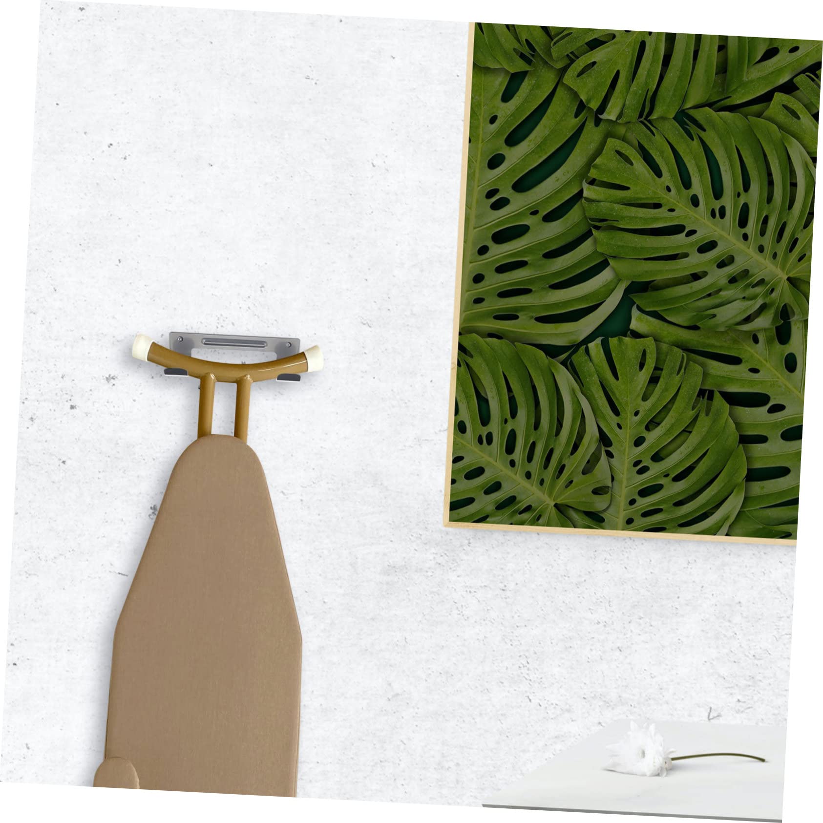 MAGICLULU 5 Stück Bügelbrett Wandhalterung mit Doppeltem Haken Robuster Aufhänger für Bügelbrett Platzsparendes Design für Waschküche Schlafzimmer Büro und Hochtragfähig aus Installieren