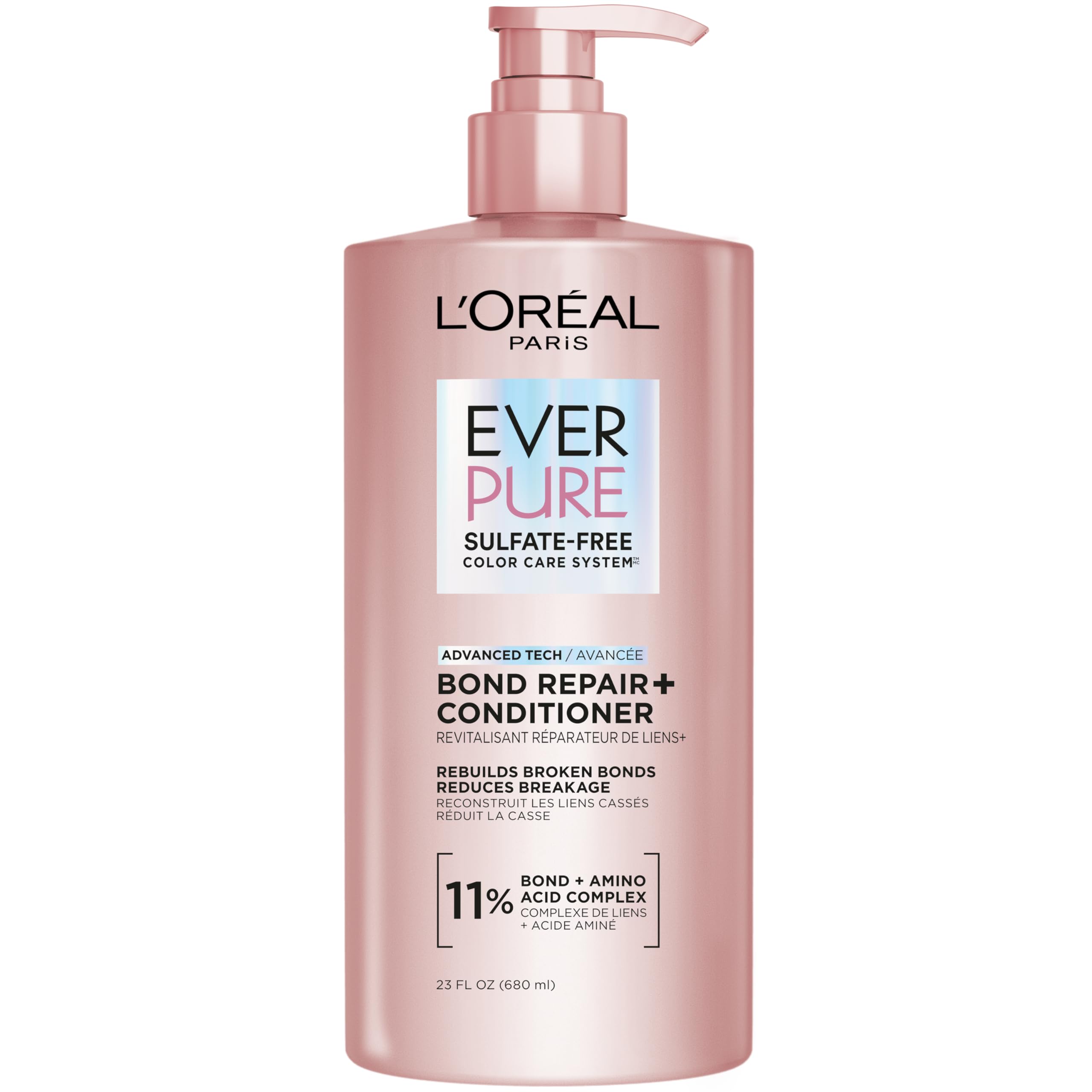 Bond Repair Sulfate Free Conditioner for Damaged Hair, Strengthening Hair Care with Citric Acid, Repairs Weak Hair Bonds, EverPure, 23 Fl Oz