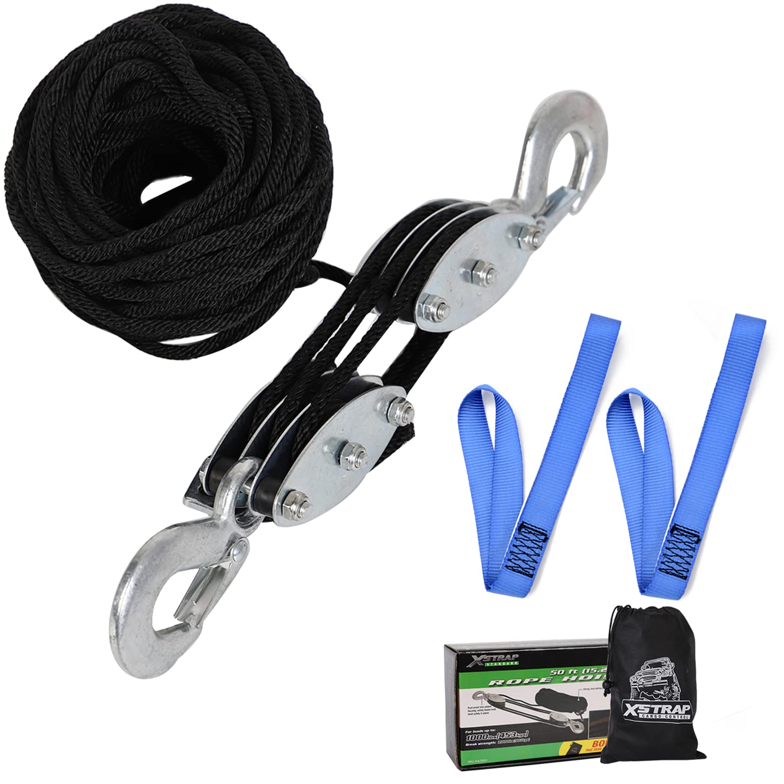 Buy XSTRAP Rope Hoist 50 Feet Block and Tackle Pulley System for