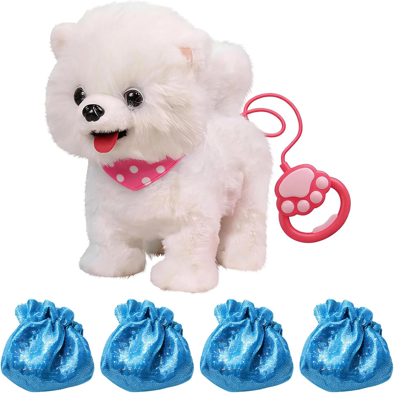 Robot Dogs Realistic, Wuffy Robot Dog, Interactive Walking Plush Robots Dog Toys with Touch Sensing, Voice Mimic, LifelikeSounds, Tongue & Licking Motion,Battery Powered Puppy (PK+4 Booties)
