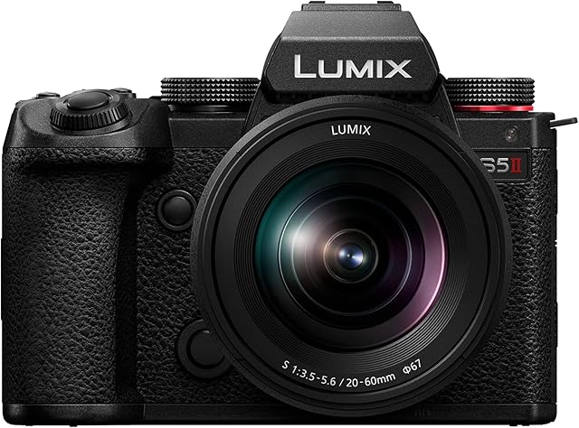 Panasonic LUMIX S5II Mirrorless Camera, 24.2MP Full Frame with Phase Hybrid AF, New Active I.S. Technology, Unlimited 4:2:2 10-bit Recording with 20-60mm F3.5-5.6 L Mount Lens - DC-S5M2KK Black