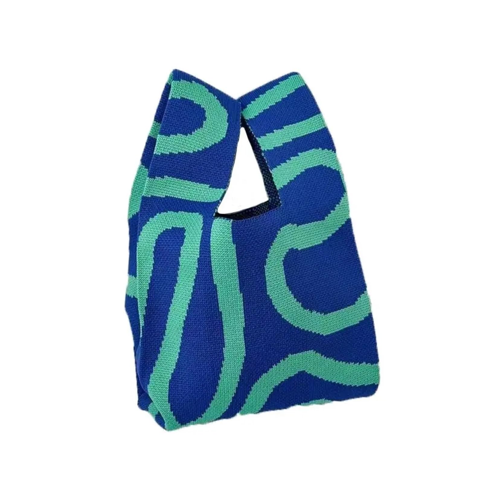 Sac à main tricoté mini poignet fourre-tout multicolore pour femme tendance