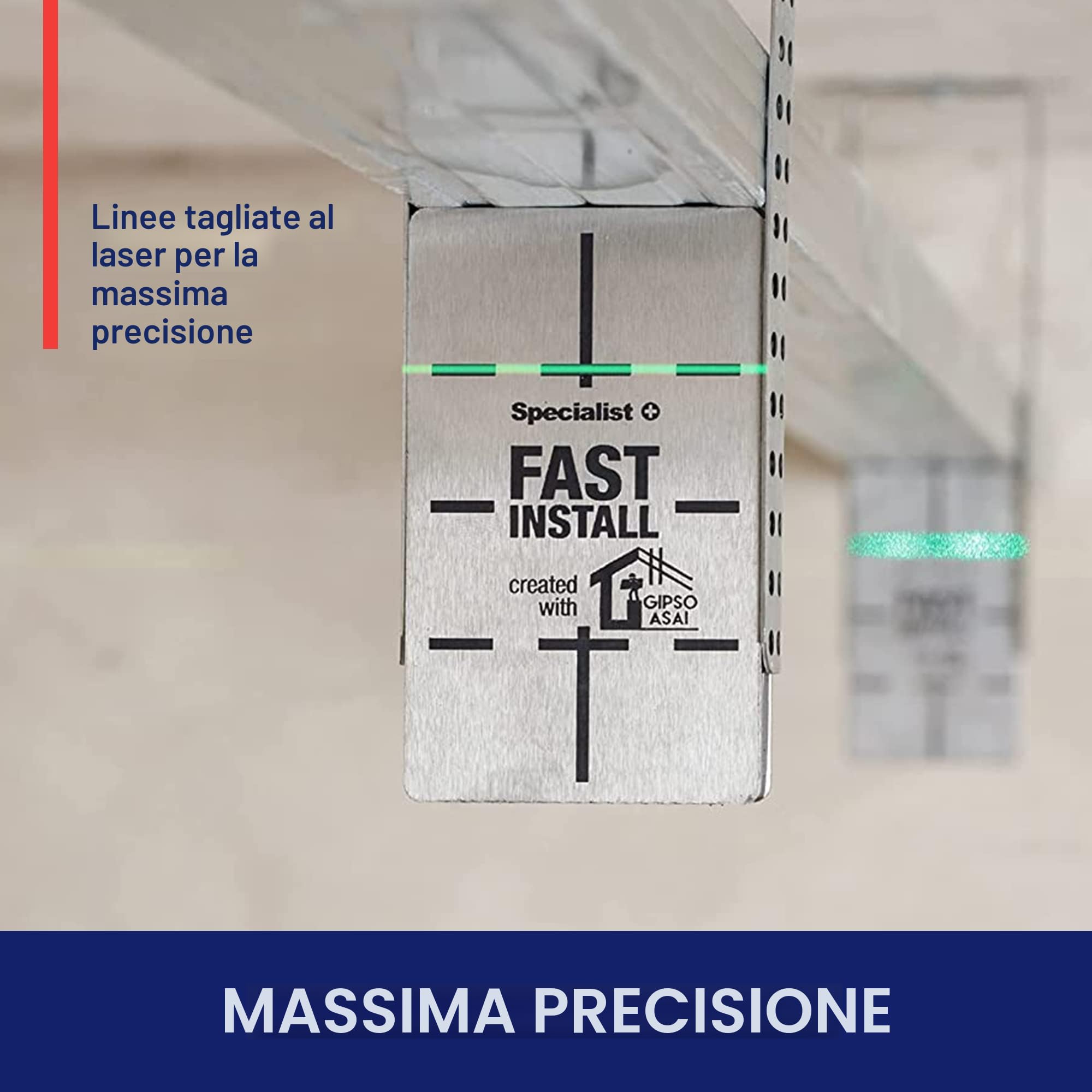 Specialist+ Magnete FAST INSTALL per cartongesso 60 mm | profili CD, strumento magnetico per soffitti