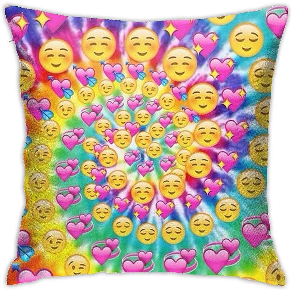 Emoticons Heart Soulmate Rotation Throw Pillow Covers Square Decorative Pillowcase Pillow Cover Cushion for Bedroom Couch Sofa