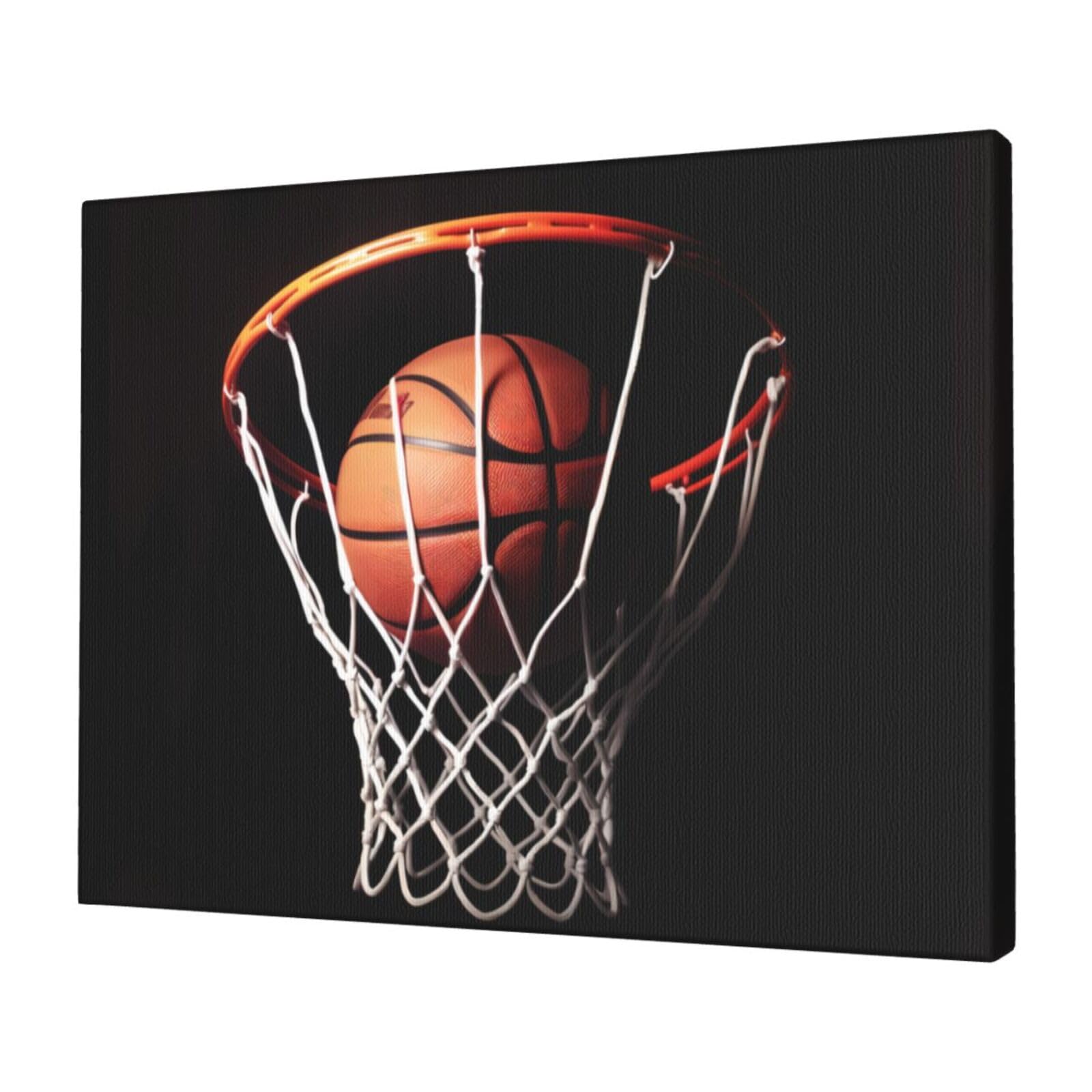 KLOPH Basketball Canvas Wall Art for Living Room 12"x16" Modern Artwork Painting for Bathroom Hanging Canvas Prints Aesthetic Wallart for Bedroom Kitchen Office Wall Decor