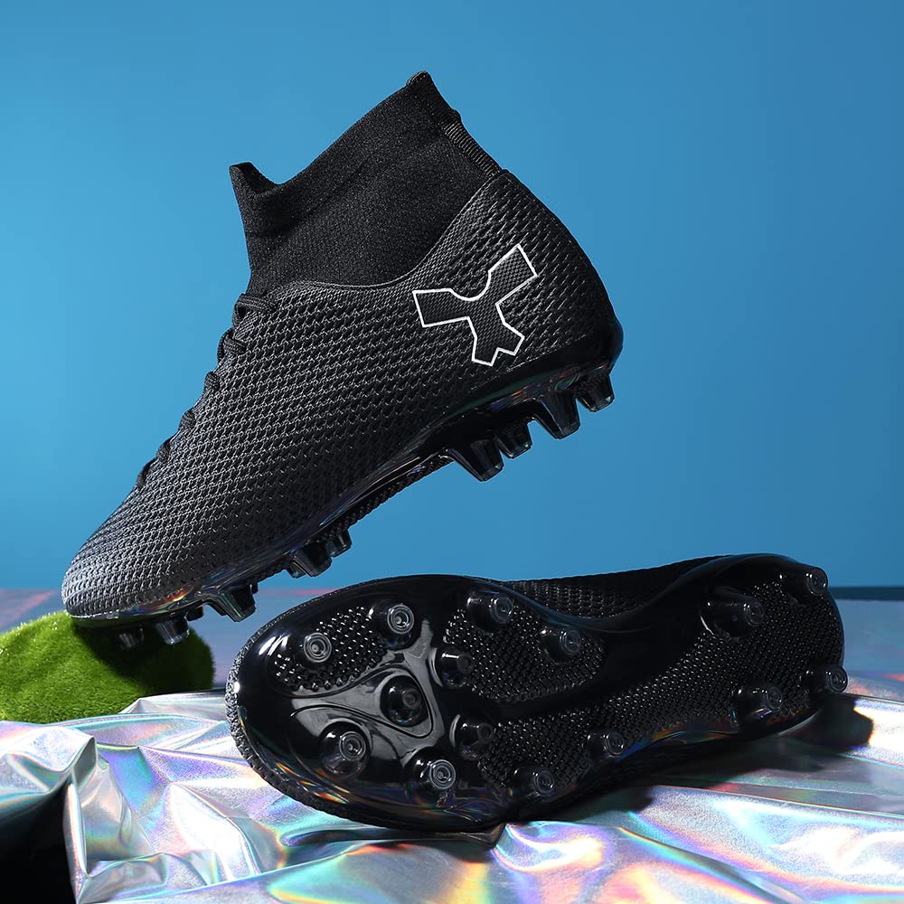 Tacos de fútbol para hombre, zapatos de fútbol para hombres y niños grandes, zapatos de caña alta para jóvenes, entrenamiento profesional, césped para interiores y exteriores