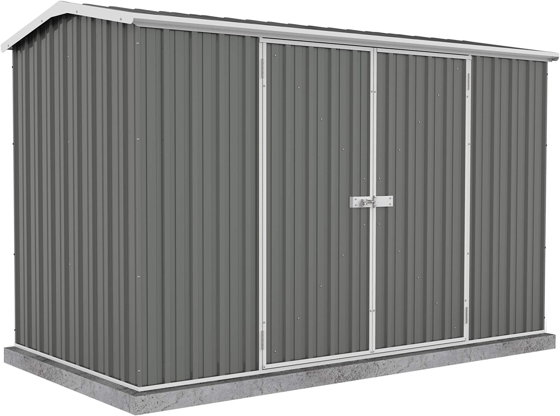 Absco Premier Storage Sheds, 10'x5' Metal Garage, DIY Backyard Shed, Utility Tool Storage, Weather & Wind Resistant Aluminum Panels & Steel Frame, Maintenance-Free, 12 Year Warranty, Woodland Gray